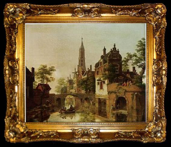 framed  unknow artist European city landscape, street landsacpe, construction, frontstore, building and architecture. 121, ta009-2